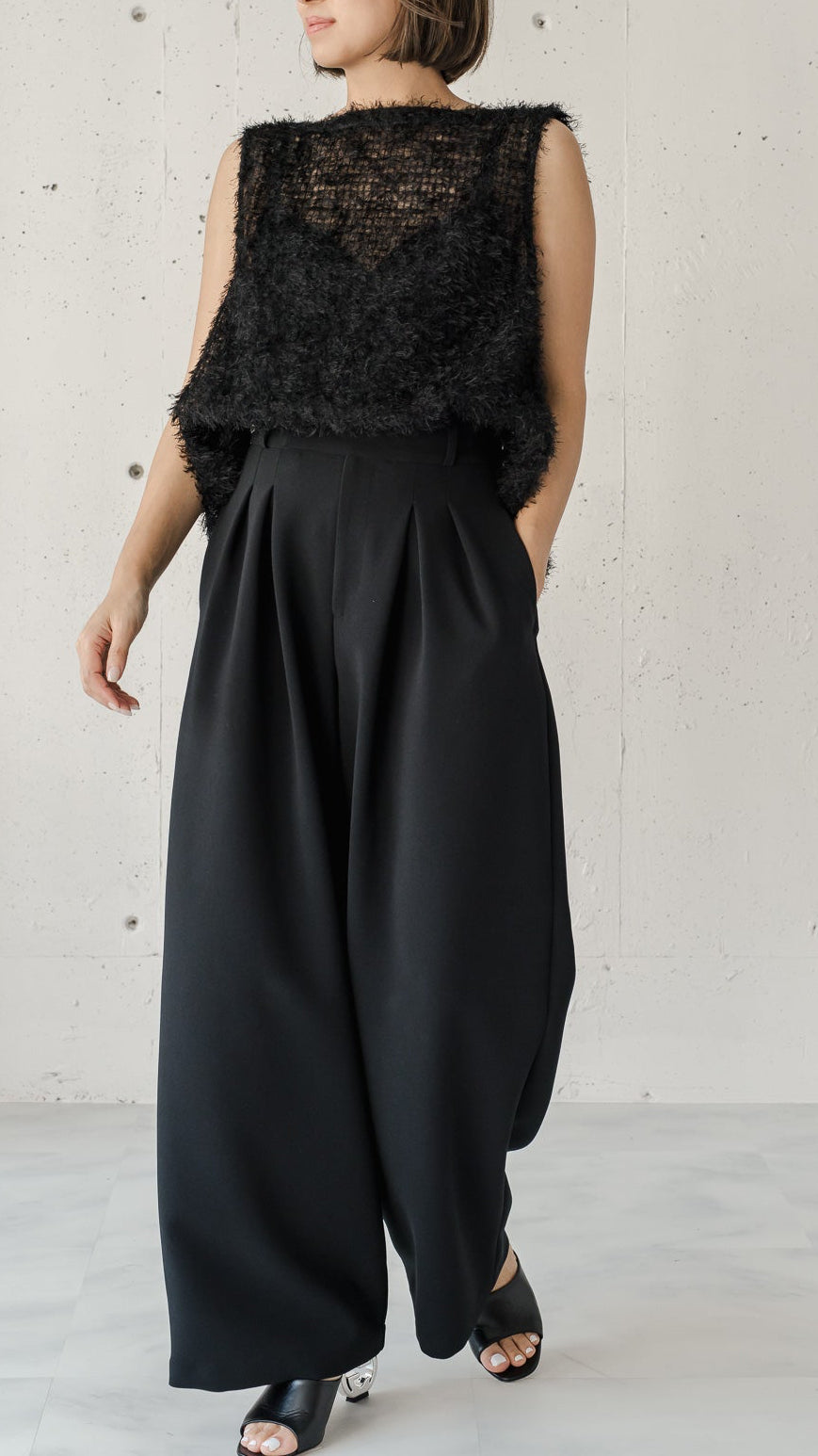 Feather Veil Blouse (3color)